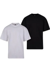 URBAN CLASSICS T-Shirt Urban Classics Herren Tall Tee (2-Pack) Dunkelgrau/Schwarz/Grau