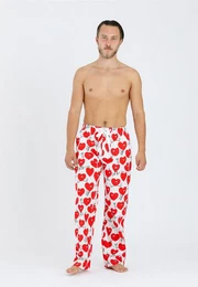 Stoffhose Pants Valentines mit Herz Print