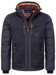Geographical Norway Winterjacke Outdoorjacke mit Kapuze Dunkelblau