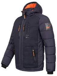 Geographical Norway Winterjacke Outdoorjacke mit Kapuze Dunkelblau