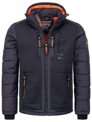 Geographical Norway Winterjacke Outdoorjacke mit Kapuze Dunkelblau