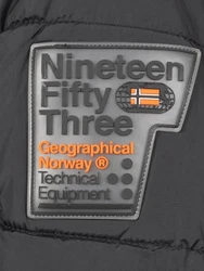 Geographical Norway Winterjacke Outdoorjacke mit Kapuze Schwarz/Dunkelgrau/Grau