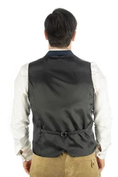OS-Trachten Trachtenweste Krazam Gilet Grau/Hellblau/Blau/Dunkelblau