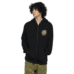 Sweatjacke Ziphoodie Holo Flamed Dot, G S, F black geteilte Kngurutasche