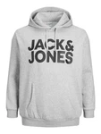 Jack & Jones Plus Sweatshirt 'JJEcorp' graumeliert/schwarz