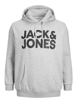 Jack & Jones Plus Sweatshirt 'JJEcorp' graumeliert/schwarz Jack & Jones Plus Sweatshirt 'JJEcorp' graumeliert/schwarz