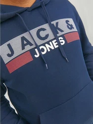 Jack & Jones Plus Sweatshirt 'JJEcorp' blau/grau/rot/weiß