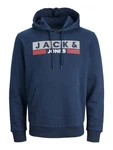 Jack & Jones Plus Sweatshirt 'JJEcorp' blau/grau/rot/weiß