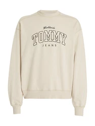 Tommy Jeans Sweatshirt TJM BOXY VARSITY CREW EXT Khaki