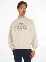 Tommy Jeans Sweatshirt TJM BOXY VARSITY CREW EXT Khaki