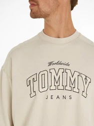 Tommy Jeans Sweatshirt TJM BOXY VARSITY CREW EXT Khaki