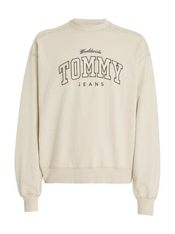 Tommy Jeans Sweatshirt TJM BOXY VARSITY CREW EXT Khaki