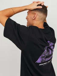 Jack & Jones Rundhalsshirt JCOTRIANGLE TEE SS CREW NECK SN Schwarz/Dunkelblau