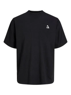 Jack & Jones Rundhalsshirt JCOTRIANGLE TEE SS CREW NECK SN Schwarz/Dunkelblau