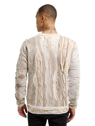 CARLO COLUCCI Rundhalspullover Delueg Beige/Hellblau/Creme/Khaki