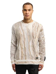 CARLO COLUCCI Rundhalspullover Delueg Beige/Hellblau/Creme/Khaki
