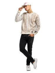 CARLO COLUCCI Rundhalspullover Delueg Beige/Hellblau/Creme/Khaki