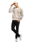 CARLO COLUCCI Rundhalspullover Delueg Beige/Hellblau/Creme/Khaki