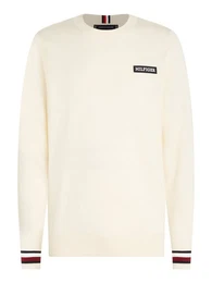 Strickpullover GLOBAL STRIPE CREW NK Global-Streifen auf rmelabschluss und Nacken