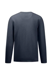 FYNCH-HATTON Langarmshirt mit Knopfleiste Dunkelblau/Blau/Grau
