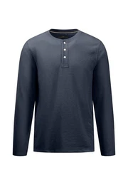Langarmshirt mit kurzer Knopfleiste
