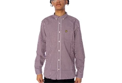 Lyle & Scott Langarmhemd Hemd LS Slim Fit Gingham Dunkelrot/Lila/Bordeaux/Rot/Schwarz