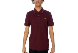 Lyle & Scott Poloshirt Tipped burgundy/grau
