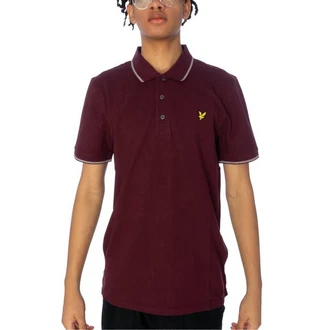 Lyle & Scott Poloshirt Tipped burgundy/grau