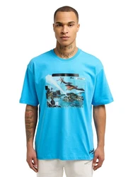 CARLO COLUCCI Rundhalsshirt Delleg Hellblau/Blau