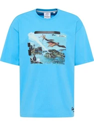 CARLO COLUCCI Rundhalsshirt Delleg Hellblau/Blau