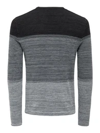 Strickpullover Dnner Langarm Strickpullover Rundhals Basic Sweater ONSPANTER 4421 in Grau-2
