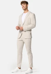 Jeff Anzughose JFEzra elegantes Design Khaki/Grau/Beige/Braun