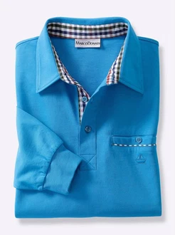 MARCO DONATI Langarm-Shirt Türkis/Hellblau/Blau MARCO DONATI Langarm-Shirt Türkis/Hellblau/Blau