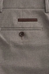 Next Anzughose Anzug mit Fischgratmuster Khaki/Braun/Grau/Beige