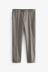 Next Anzughose Anzug mit Fischgratmuster Khaki/Braun/Grau/Beige