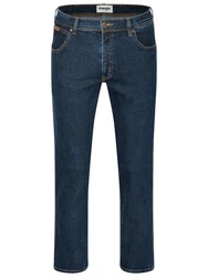 Wrangler Texas Stretch Herrenjeans mit Gürtel Blau/Braun/Dunkelbraun/Beige
