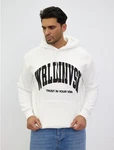 Denim Distriqt Hoodie Herren Slim-Fit Weiß