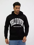 Denim Distriqt Hoodie Herren Slim-Fit Schwarz