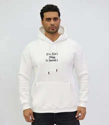 Denim Distriqt Kapuzensweatshirt Herren Slim-Fit Hoodie Weiß/Creme/Hellblau