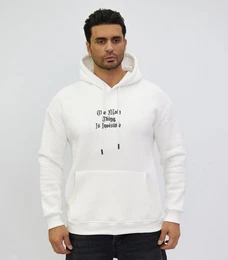 Kapuzensweatshirt Herren Slim-Fit Hoodie mit ausgefallenem Rckenprint