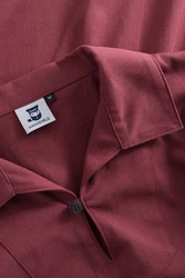 HANSEHELD Langarmhemd Vareuse Fischerhemd Dunkelrot/Rot/Rosa/Bordeaux