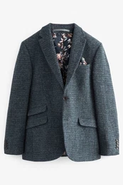 Sakko Blazer aus Harris-Tweed mit Fischgrtmuster (1-tlg)