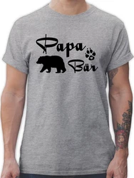 Shirtracer T-Shirt Papa Br Lettering Papa Grau/Lila/Dunkelgrau