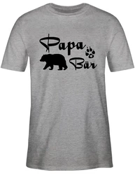Shirtracer T-Shirt Papa Br Lettering Papa Grau/Lila/Dunkelgrau