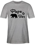 Shirtracer T-Shirt Papa Br Lettering Papa Grau/Lila/Dunkelgrau