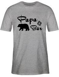 Shirtracer T-Shirt Papa Br Lettering Papa Grau/Lila/Dunkelgrau