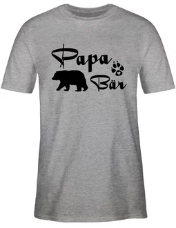 Shirtracer T-Shirt Papa Br Lettering Papa Grau/Lila/Dunkelgrau