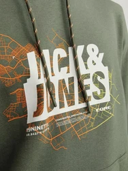 Jack & Jones JCOMAP LOGO SWEAT HOOD SN Kapuzenpullover Dunkelgrün/Khaki
