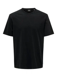 ONLY & SONS T-Shirt Weiches Rundhals T-Shirt Kurzarm ONSSMART Basic Shirt (1-tlg) (6806) Schwarz (6806)