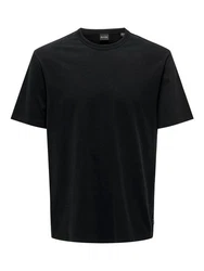 ONLY & SONS T-Shirt Weiches Rundhals T-Shirt Kurzarm ONSSMART Basic Shirt (1-tlg) (6806) Schwarz (6806)